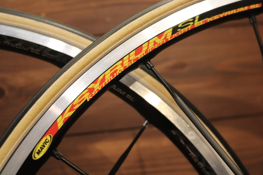マヴィック MAVIC キシリウム KSYRIUM SL アルミ  チューブラー ホイールセット シマノ12/11S ナローリム 15C 【東京南麻布店】
