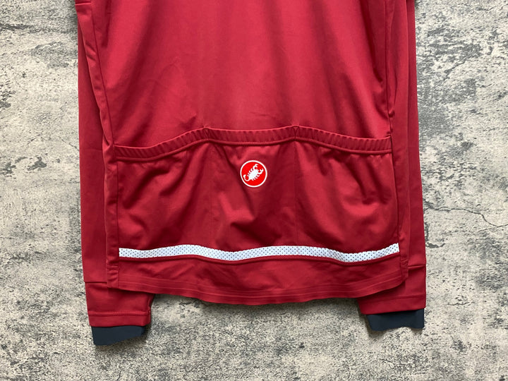 JP538 カステリ CASTELLI 長袖 サイクルジャケット 赤 L GORE-TEX INFINIUM