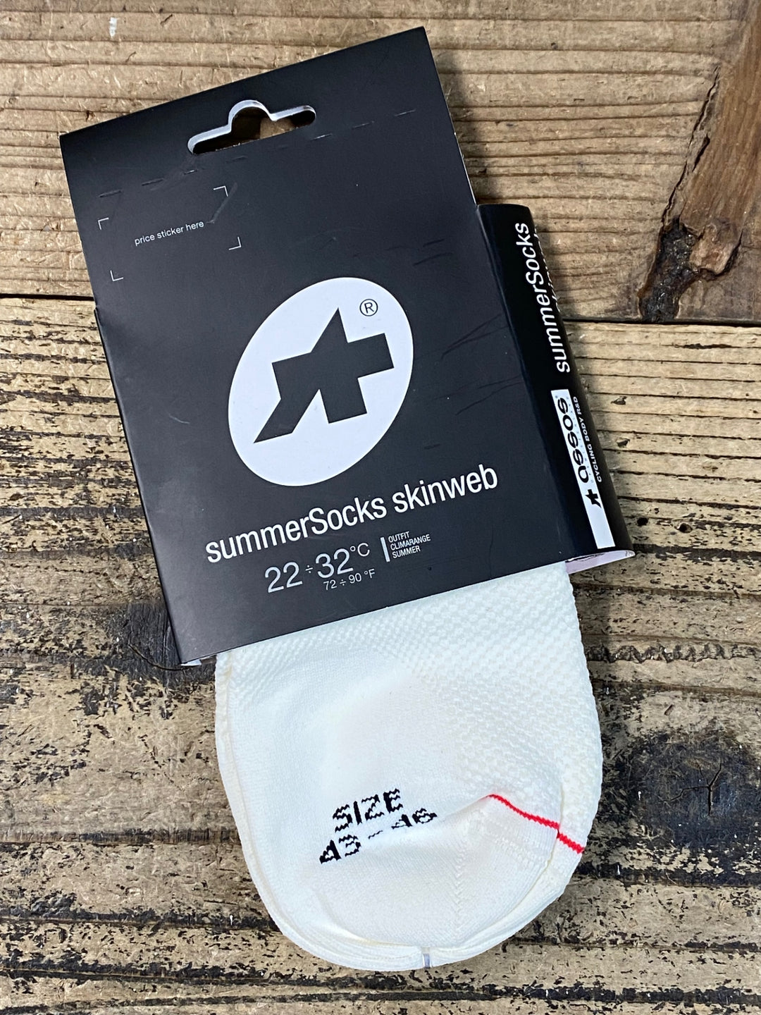 JQ202 アソス assos summerSocks skinweb サイクルソックス 白 2