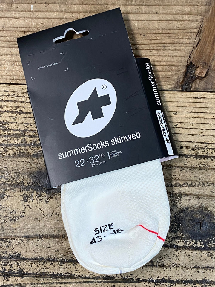 JQ202 アソス assos summerSocks skinweb サイクルソックス 白 2