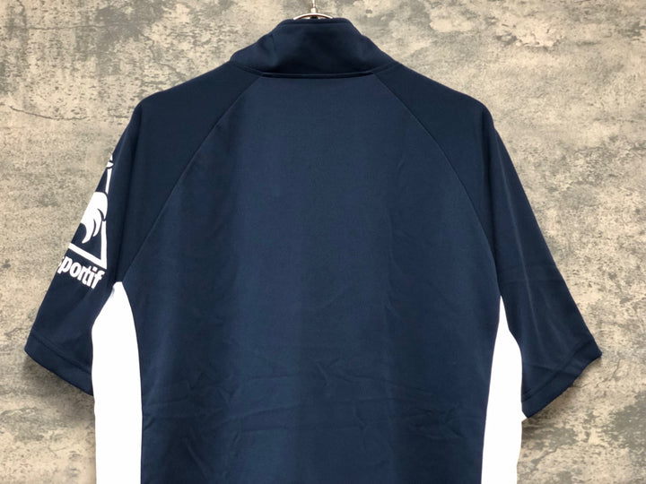 KK452 ルコックスポルティフ le coq sportif 半袖 サイクルジャージ 紺 O
