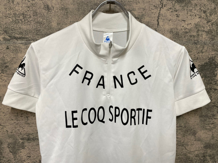JP366 ルコックスポルティフ le coq sportif 半袖 サイクルジャージ 白 S