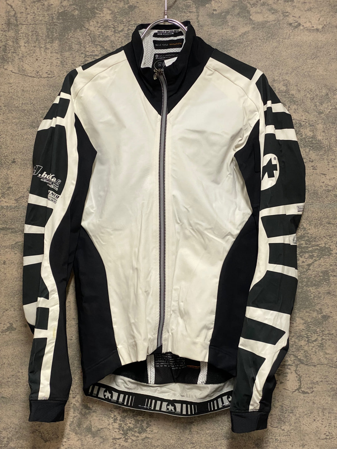 JQ147 アソス assos iJ bonKa 6 CENT 長袖サイクルジャケット 白黒 M 小汚れ