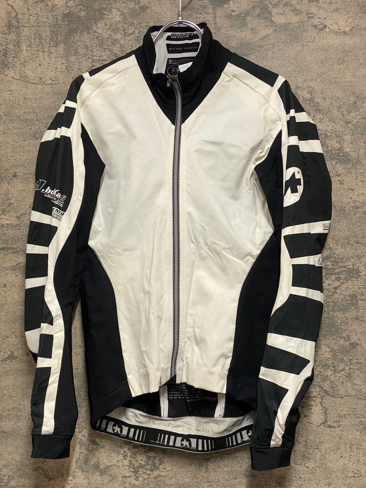 JQ147 アソス assos iJ bonKa 6 CENT 長袖サイクルジャケット 白黒 M 小汚れ