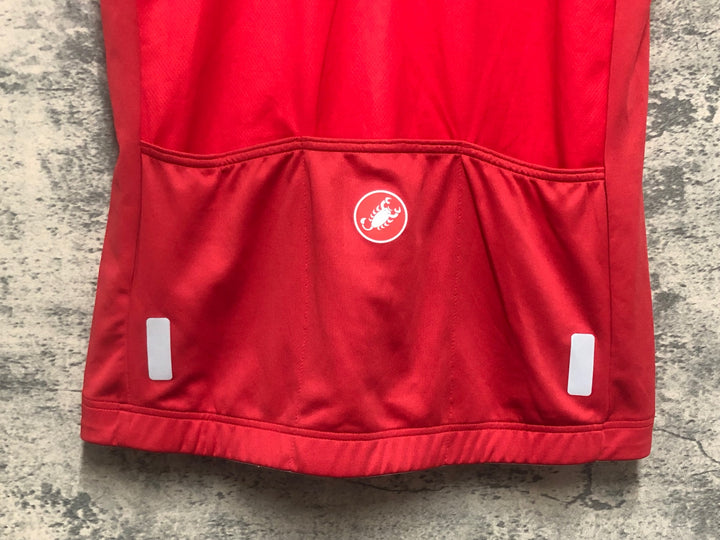 KP591 カステリ CASTELLI 半袖 サイクルジャージ 赤 レディース M