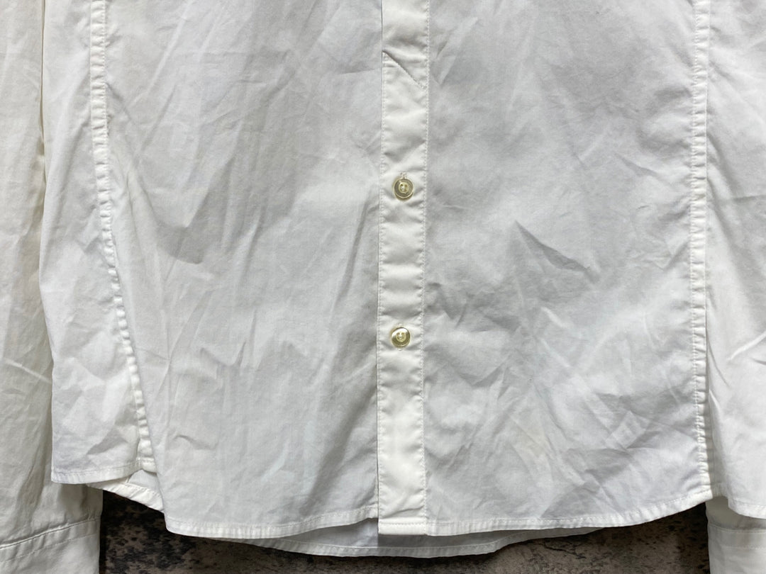 KI185 ラファ Rapha LONG SLEEVE SHIRT 長袖 シャツ 白 M ※裾小穴