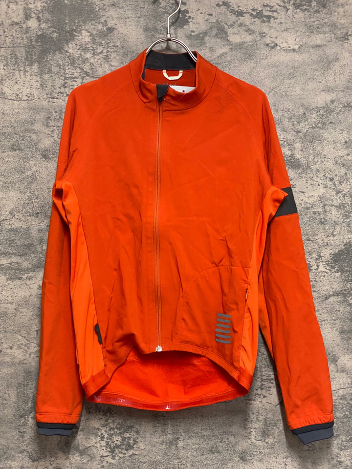 KA009 ラファ Rapha PRO TEAM JACKET 長袖 サイクルジャケット オレンジ S 裏起毛 ※襟破損