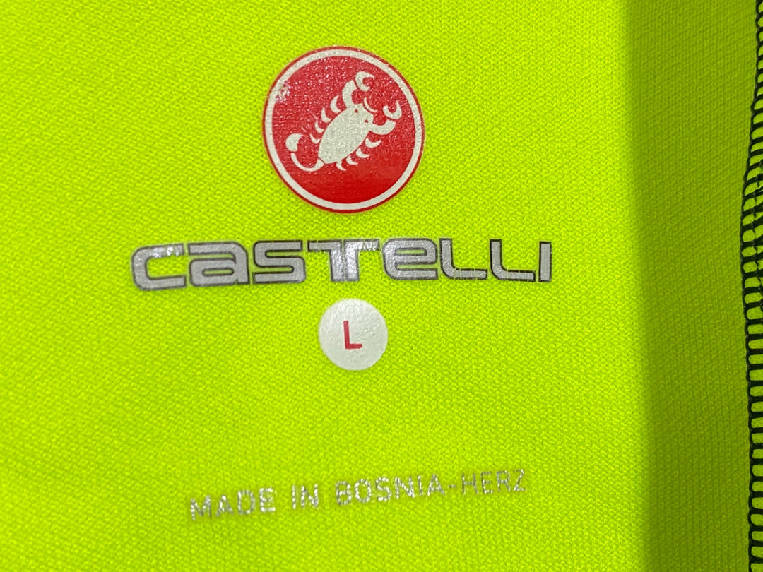 JW466 カステリ CASTELLI 長袖 サイクルジャージ 黒黄 L 裏起毛