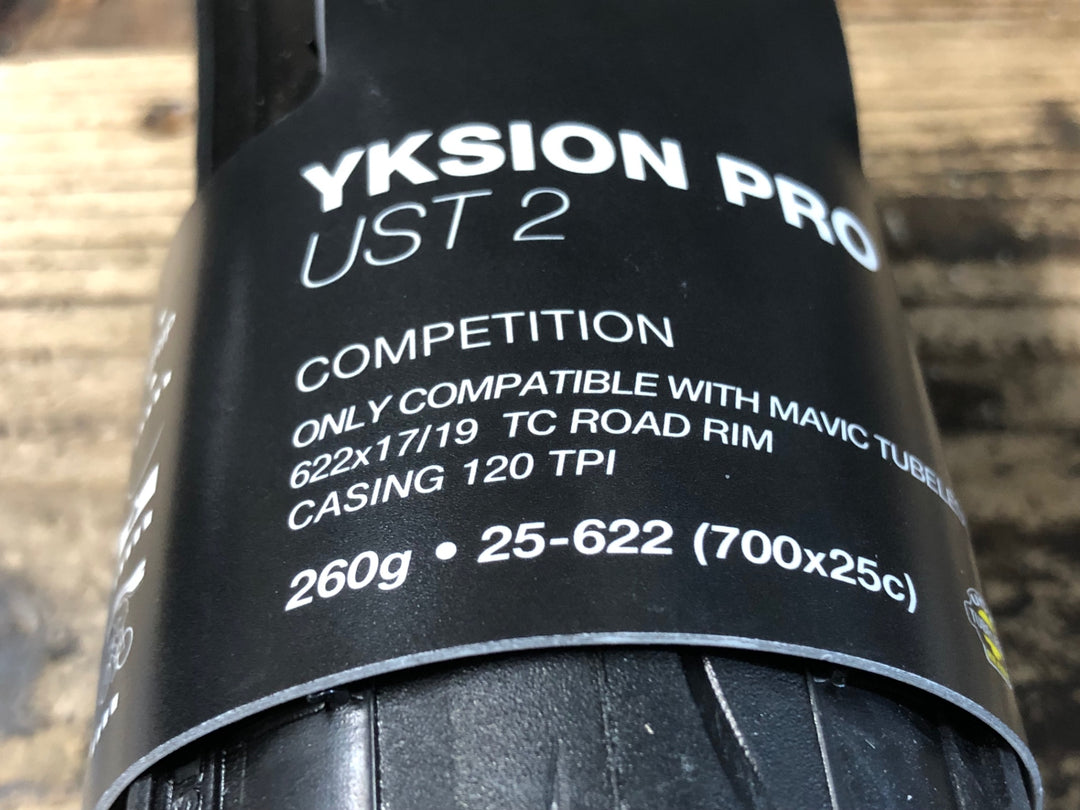 KG349 マビック MAVIC YKSION PRO UST 2 チューブレスレディ タイヤ 黒 700x25C 2本セット 未使用