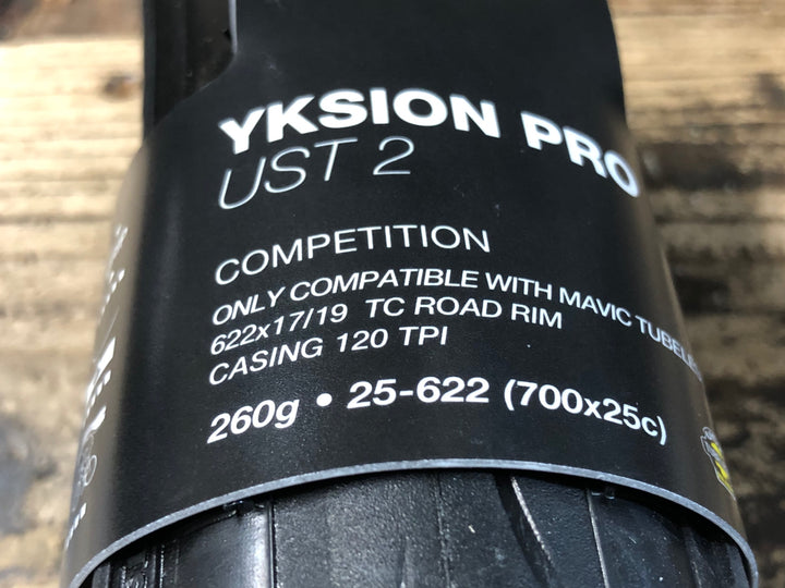 KG349 マビック MAVIC YKSION PRO UST 2 チューブレスレディ タイヤ 黒 700x25C 2本セット 未使用