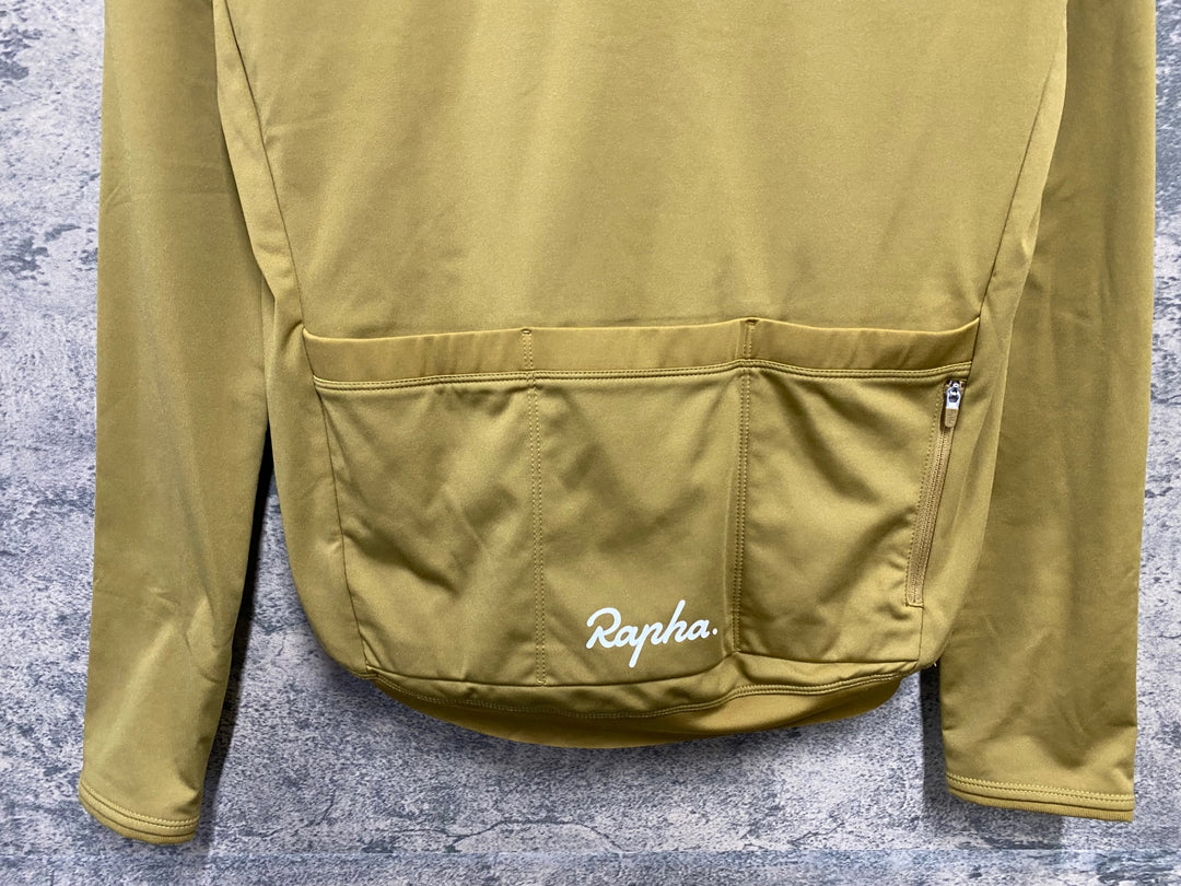 KC942 ラファ Rapha CORE LONG SLEEVE JERSEY 長袖 サイクルジャージ 茶 M 裏起毛