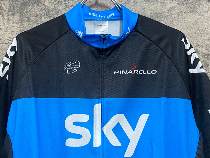 KB711 アディダス adidas 半袖 サイクルジャージ 水色 黒 XL TEAM Sky