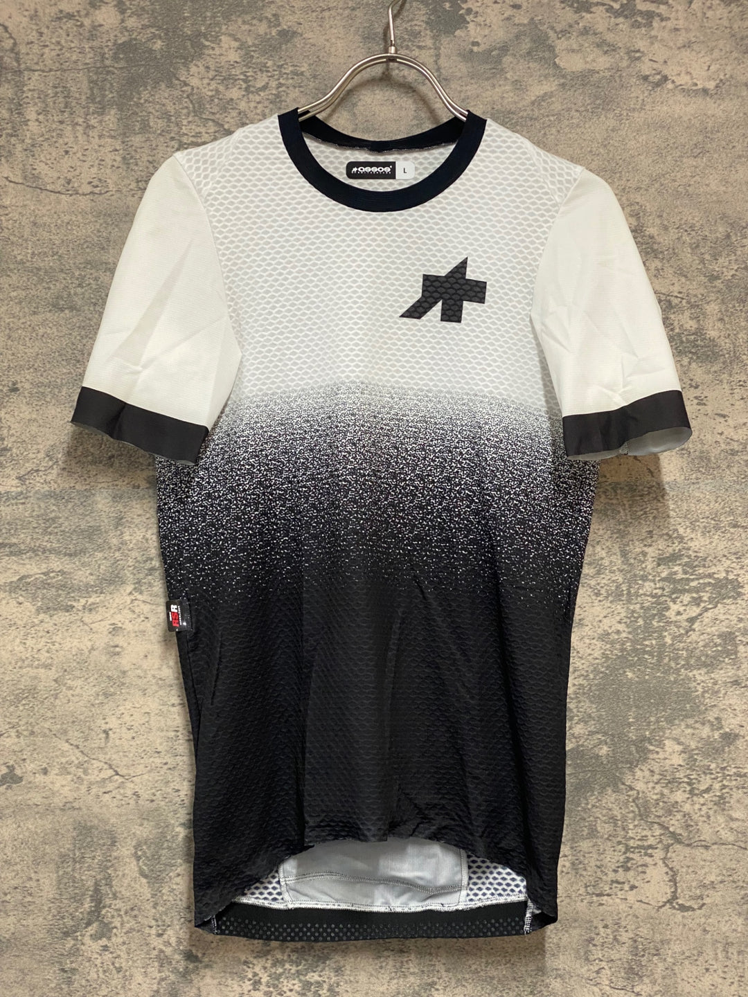 JY645 アソス ASSOS EQUIPE RSR 半袖 ジップレス サイクルジャージ 白 黒 L