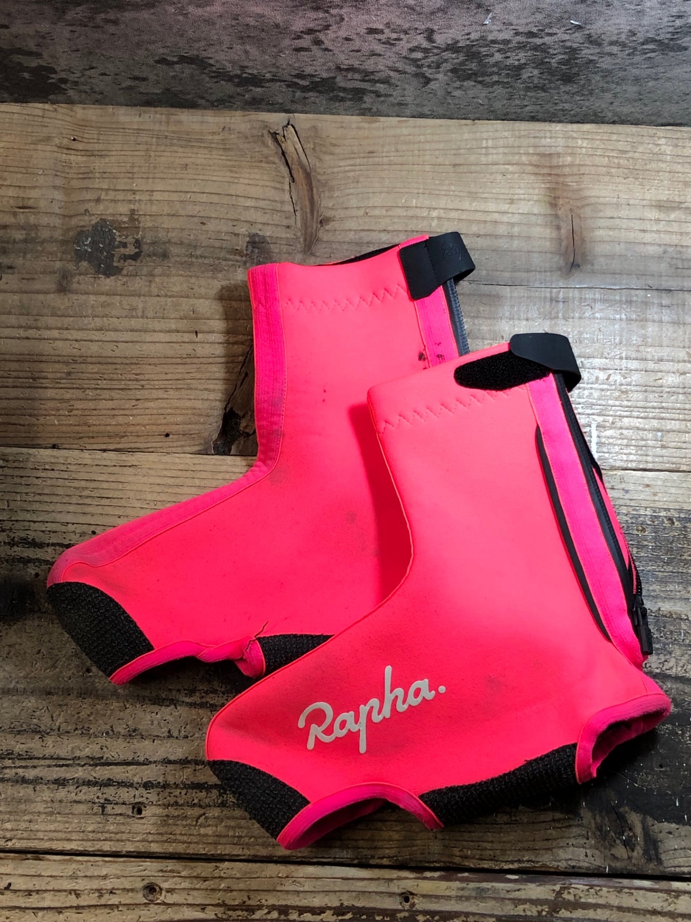 JV510 ラファ Rapha OVERSHOES シューズカバー ピンク S 汚れあり