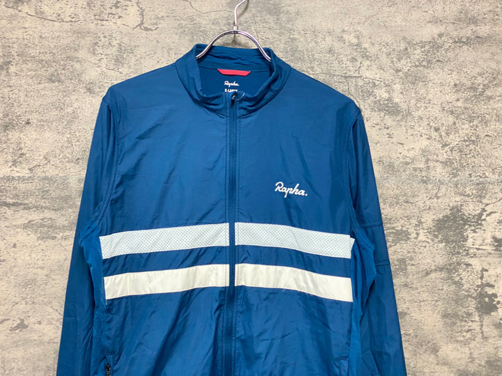 KG220 ラファ Rapha BREVET LONG SLEEVE WINDBLOCK JERSEY 長袖 サイクルジャージ ターコイズブルー XL