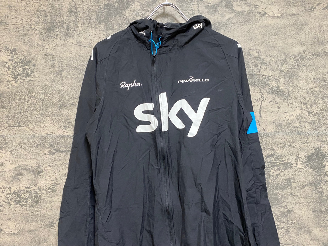 JN159 ラファ Rapha MEN’S SPRAY JACKET 長袖 ウィンドブレーカー 黒 S TEAM Sky
