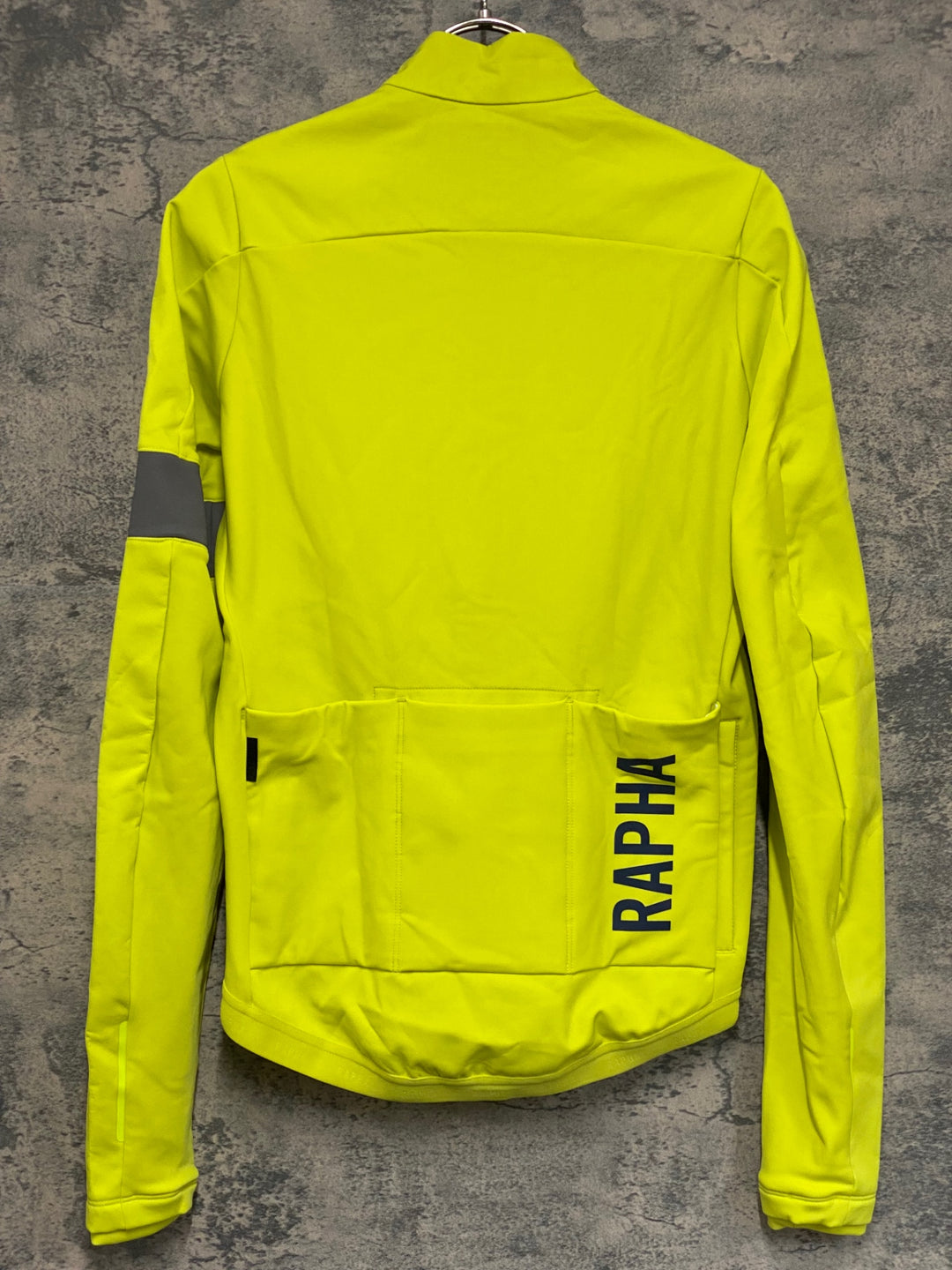 KM411 ラファ Rapha PRO TEAM TRAINING JACKET 長袖 サイクルジャケット 黄 S 裏起毛