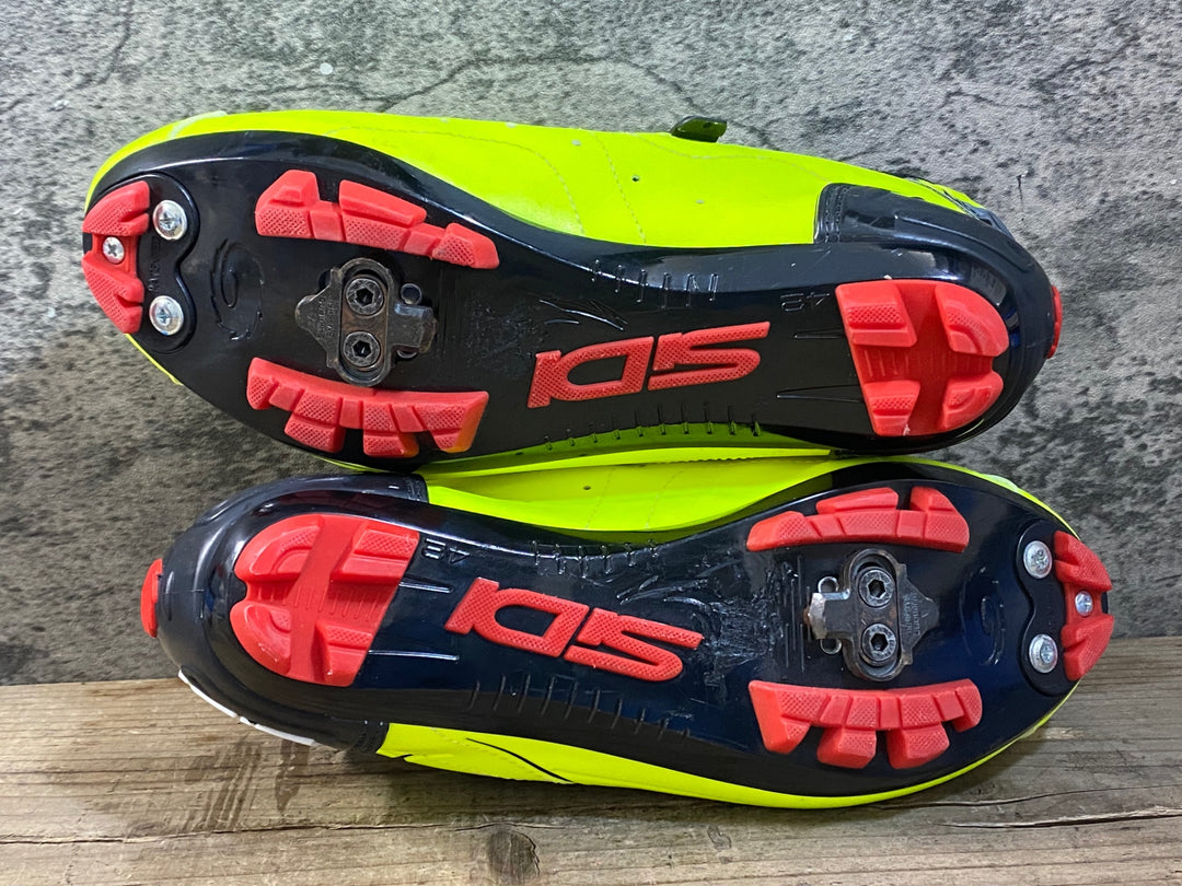 KG412 シディ SIDI TRACE MTB ビンディングシューズ 2穴 蛍光イエロー EU42 ※ペン字あり