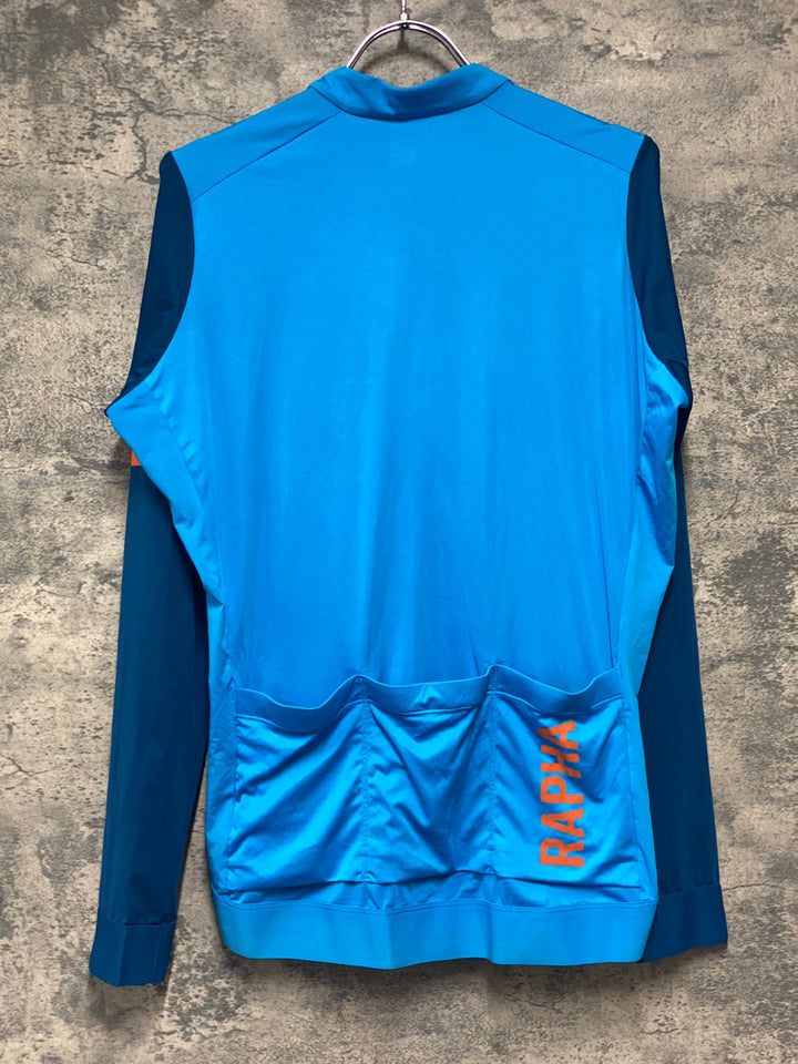 KC675 ラファ Rapha PRO TEAM LONG SLEEVE TRAINING JERSEY 長袖 サイクルジャージ ターコイズ 紺 XL