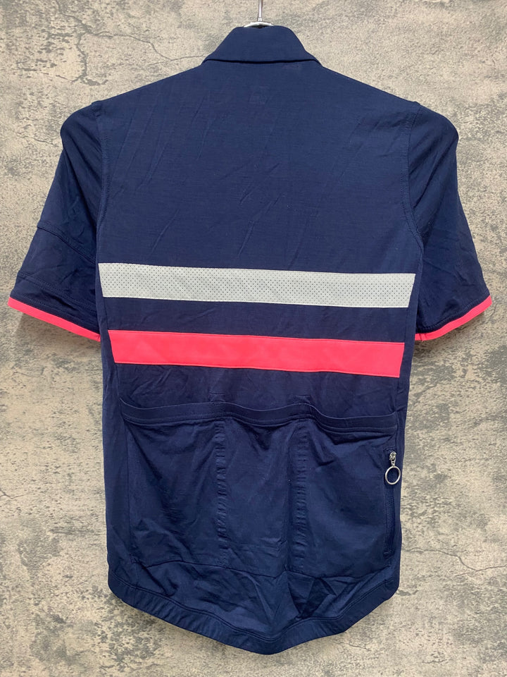 JH915 ラファ Rapha SHORT SLEEVE WINDBLOCK BREVET JERSEY 紺 XS
