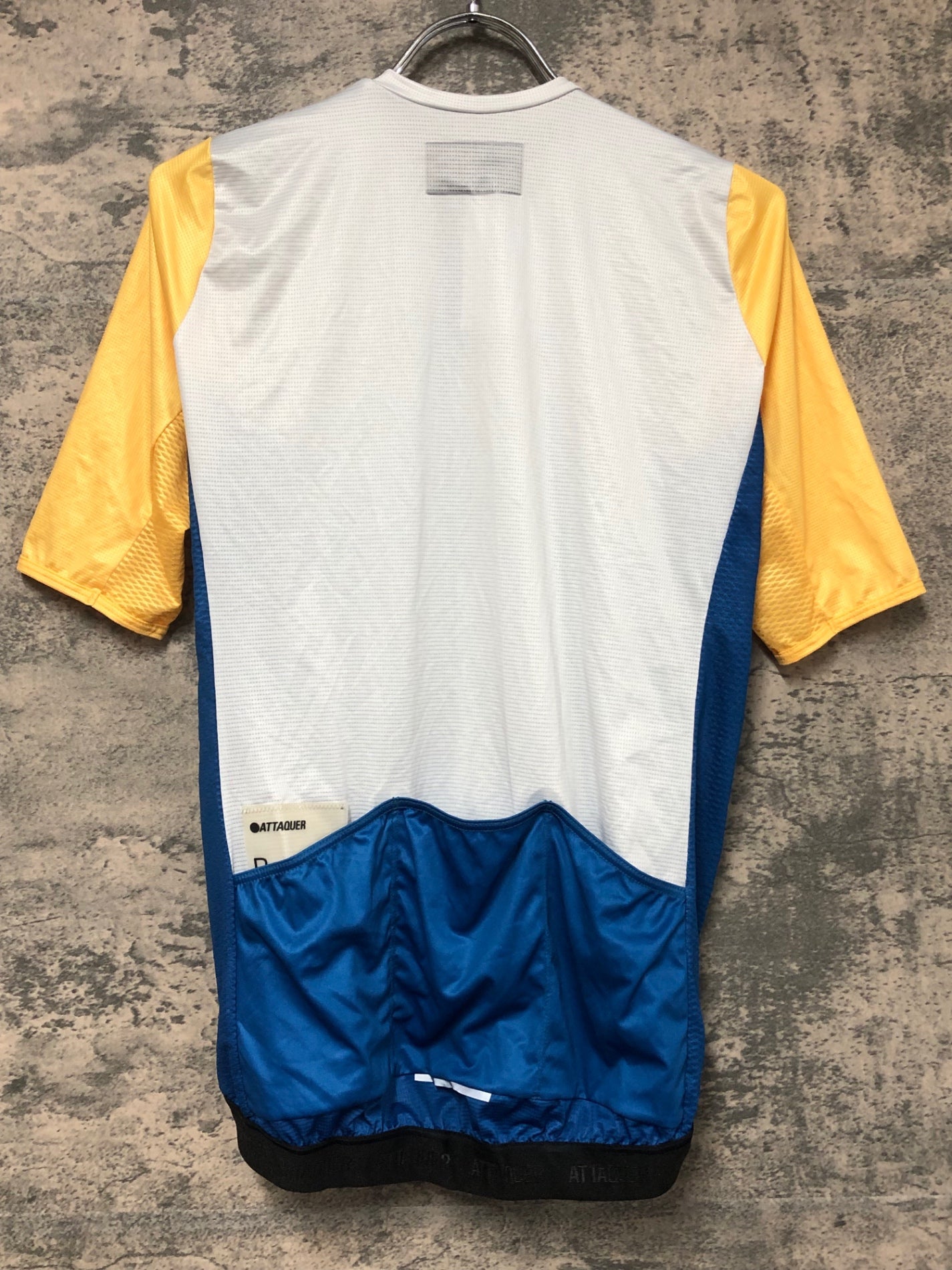 JV761 アタッカー ATTAQUER RACE 半袖サイクルジャージ 白黄青 L