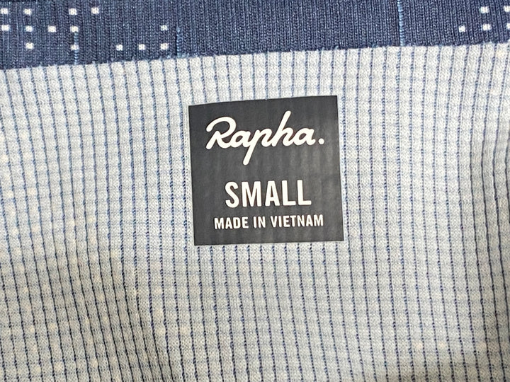 KN406 ラファ Rapha MEN'S TRAIL FINALE WINDBLOCK JERSEY - TRAIL PRINT 長袖 サイクルジャージ 紺 白 S