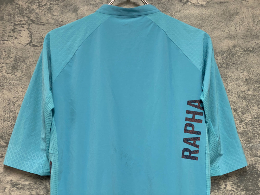 KL766 ラファ Rapha PRO TEAM GRAVEL JERSEY 半袖 サイクルジャージ 水色 XL 擦れ