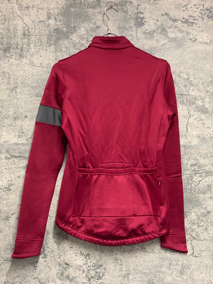 JX654 ラファ Rapha WOMEN'S WINTER JERSEY 長袖 サイクルジャージ ワインレッド レディース XS 裏起毛