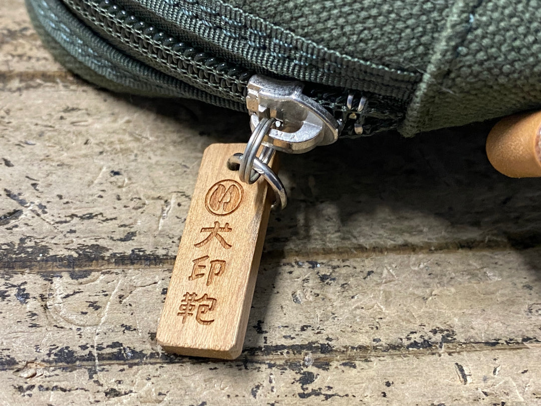 KG594 LOROx犬印鞄製作所 帆布散歩鞄 ハンドルバッグ ショルダーバッグ カーキ ※ショルダーベルト欠品