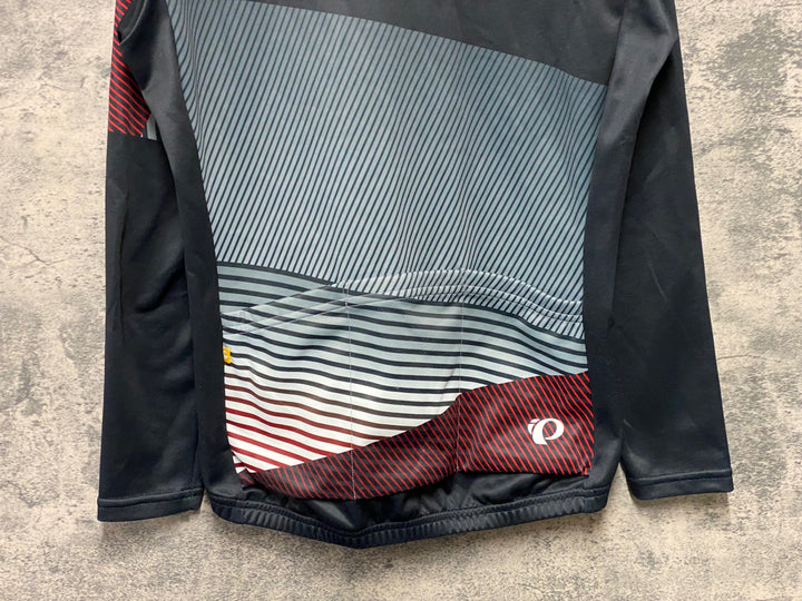 KF004 パールイズミ PEARL iZUMi 長袖サイクルジャージ 黒赤白 S 裏起毛