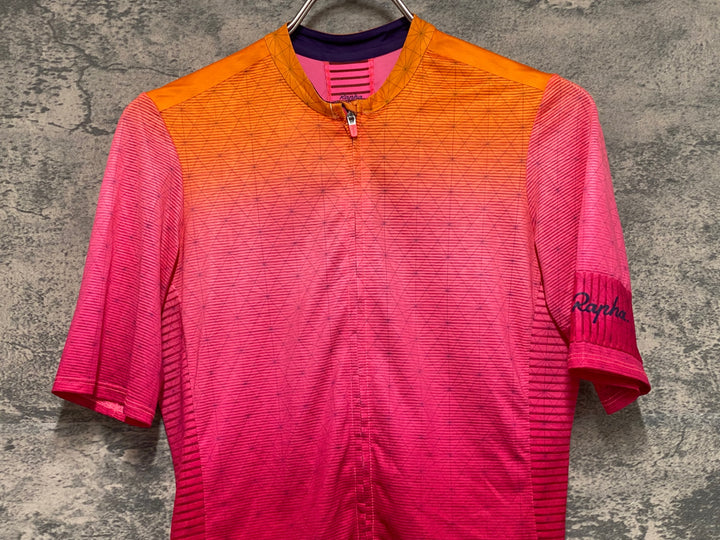 KF592 ラファ Rapha ODE TO THE SUN SOUPLESSE FLYWEIGHT JERSEY 半袖 サイクルジャージ ピンク S レディース