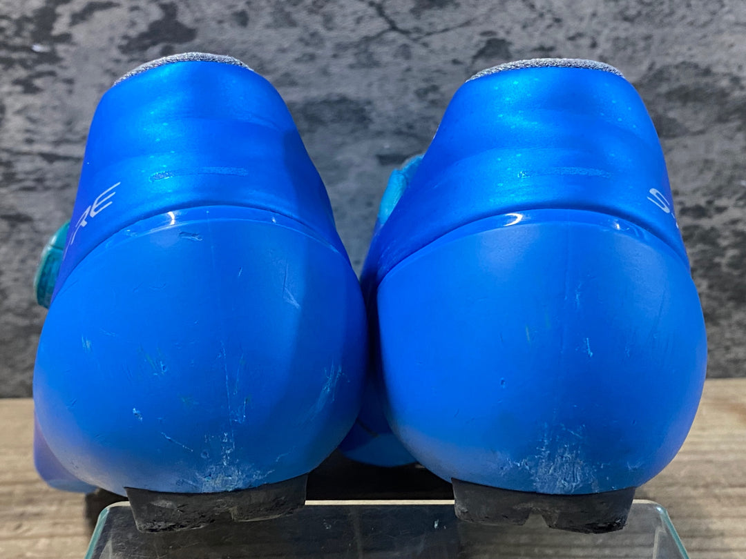 KF323 シマノ SHIMANO RC9 SHRC901 ビンディングシューズ 3穴 BOA 青 EU45 ※ガリ傷