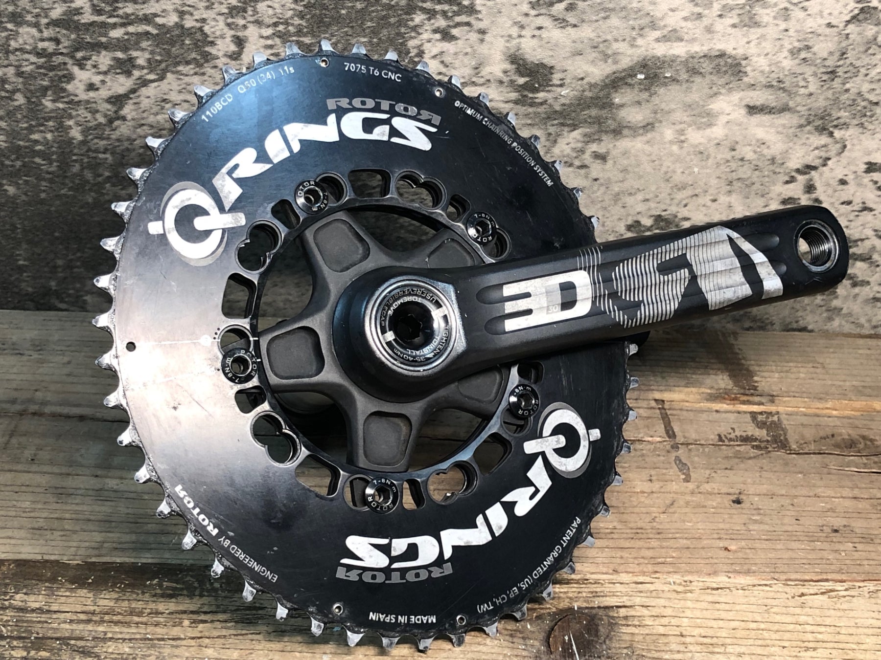 IX398 ローター ROTOR Q RINGS 3D 30 クランクセット 170mm 50/34T