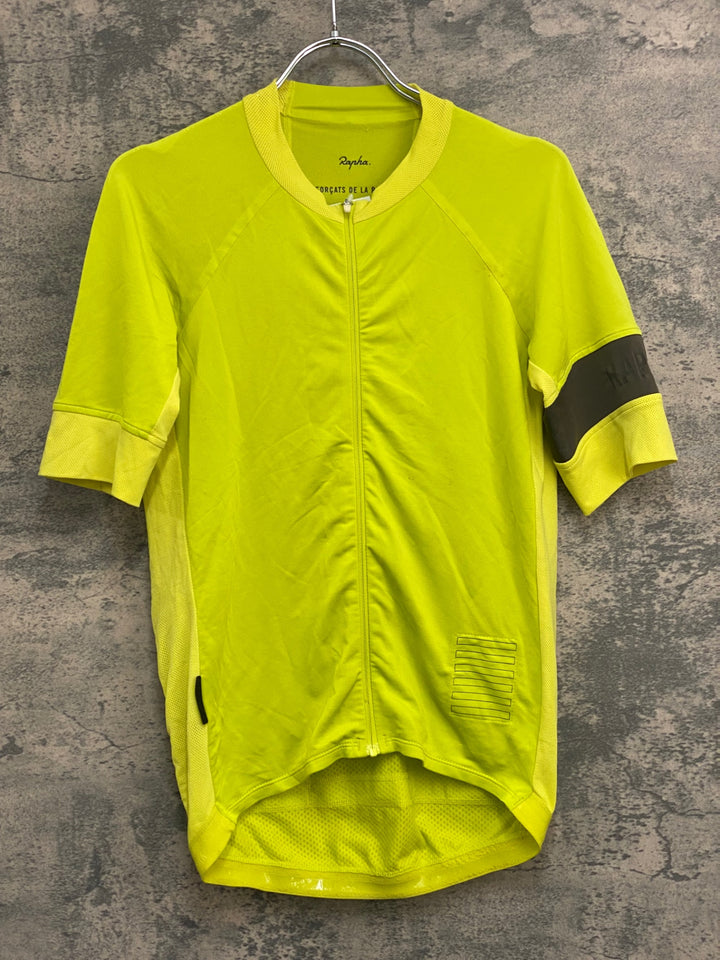 JM830 ラファ Rapha PRO TEAM JERSEY 半袖 サイクルジャージ ネオンイエロー S ※汚れ