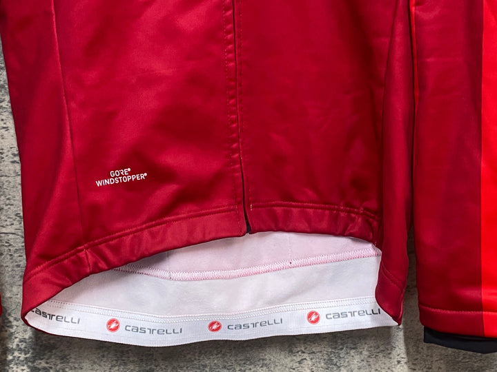 KL805 カステリ CASTELLI 長袖 サイクルジャケット GORE WINDSTOPPER 赤 S 裏起毛