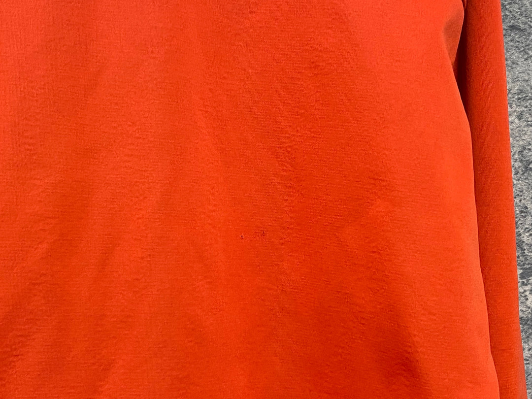 KE516 カステリ CASTELLI 長袖 サイクルジャージ オレンジ L 裏起毛 ※小穴