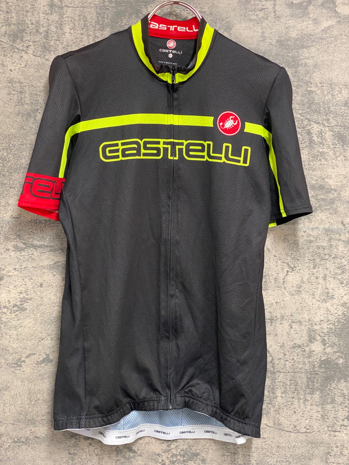 KG453 カステリ CASTELLI 半袖 サイクルジャージ 黒 L