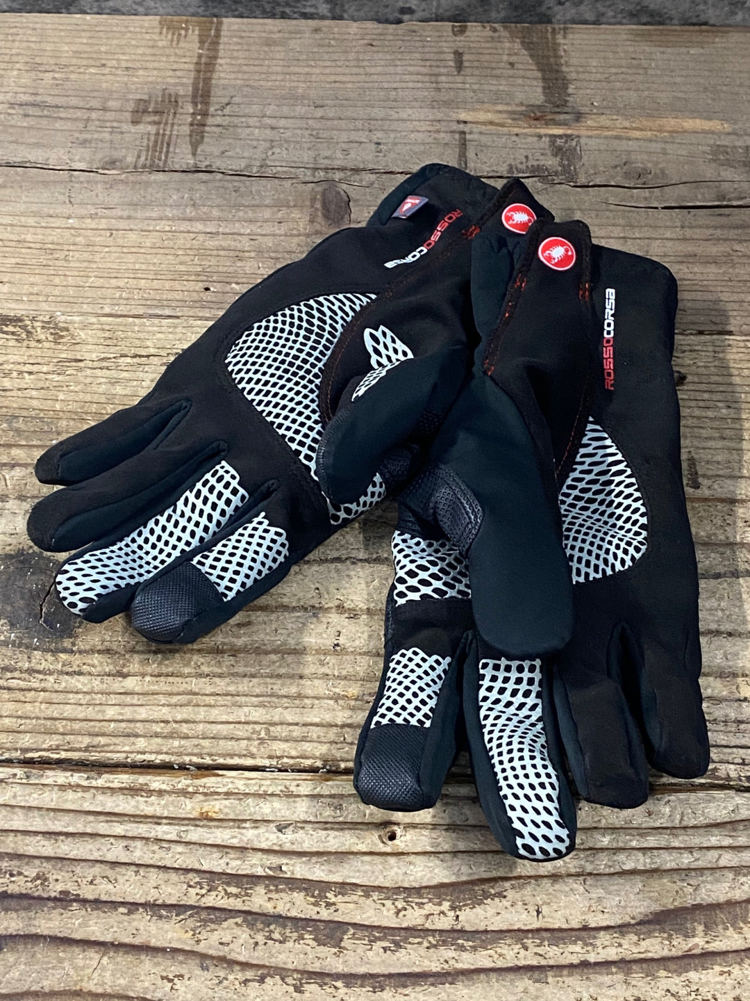 KD937 カステリ CASTELLI ROSSOCORSA 長指 グローブ 黒 M 裏起毛