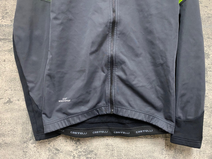 KE087 カステリ CASTELLI 長袖 サイクルジャケット GORE WINDSTOPPER 黒 S 裏起毛