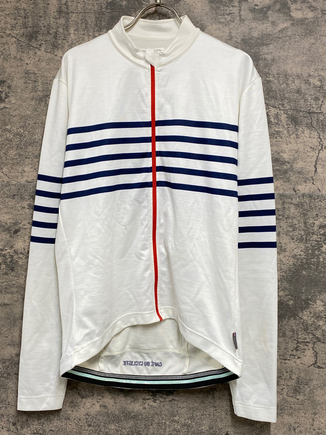KF090 カフェドシクリステ Cafe du Cycliste Claudette 長袖 サイクルジャージ 白 XL　※毛玉