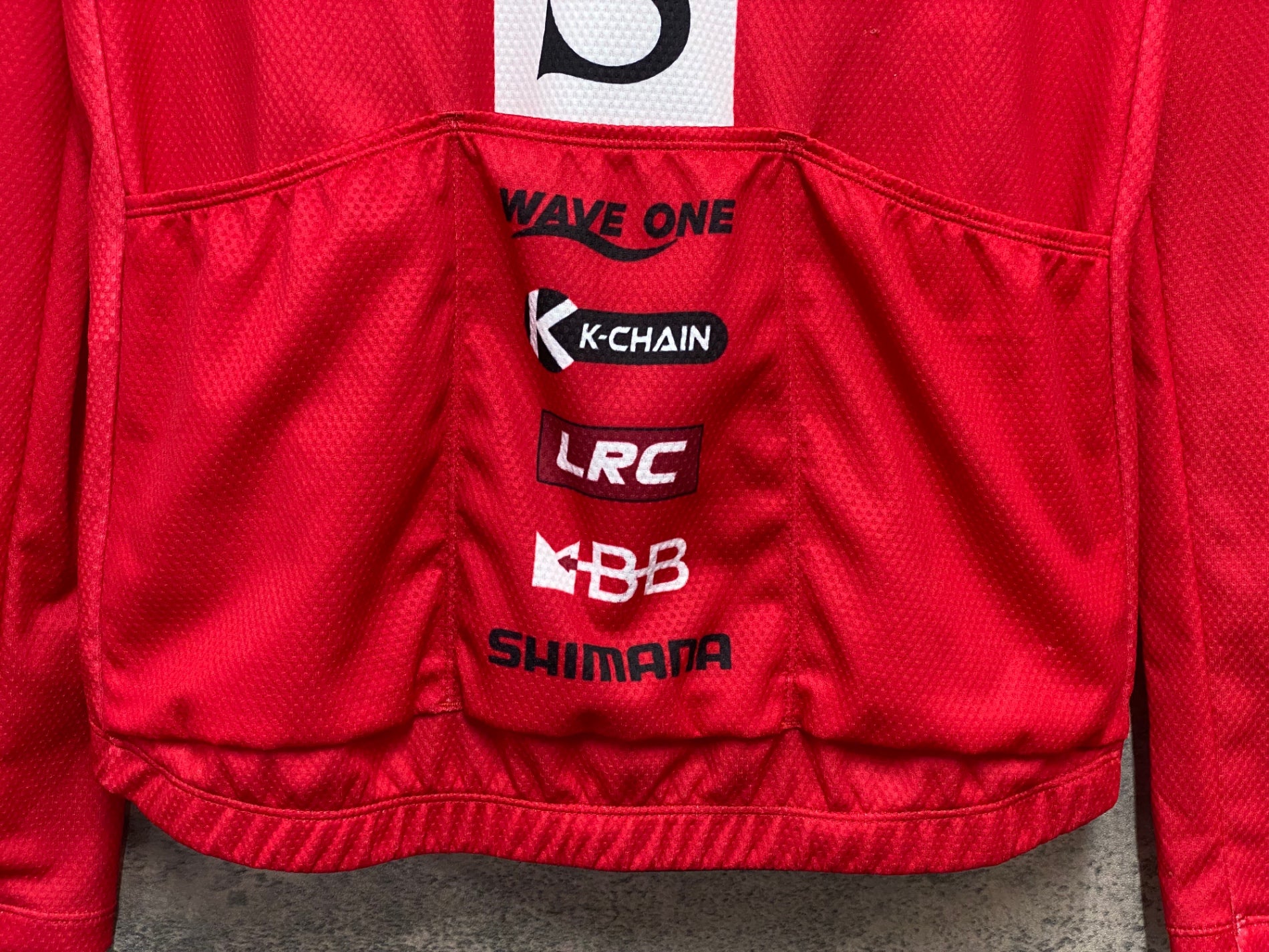 JY993 ウェイブワン WAVE ONE 長袖 サイクルジャージ 赤 白 XXL 弱虫