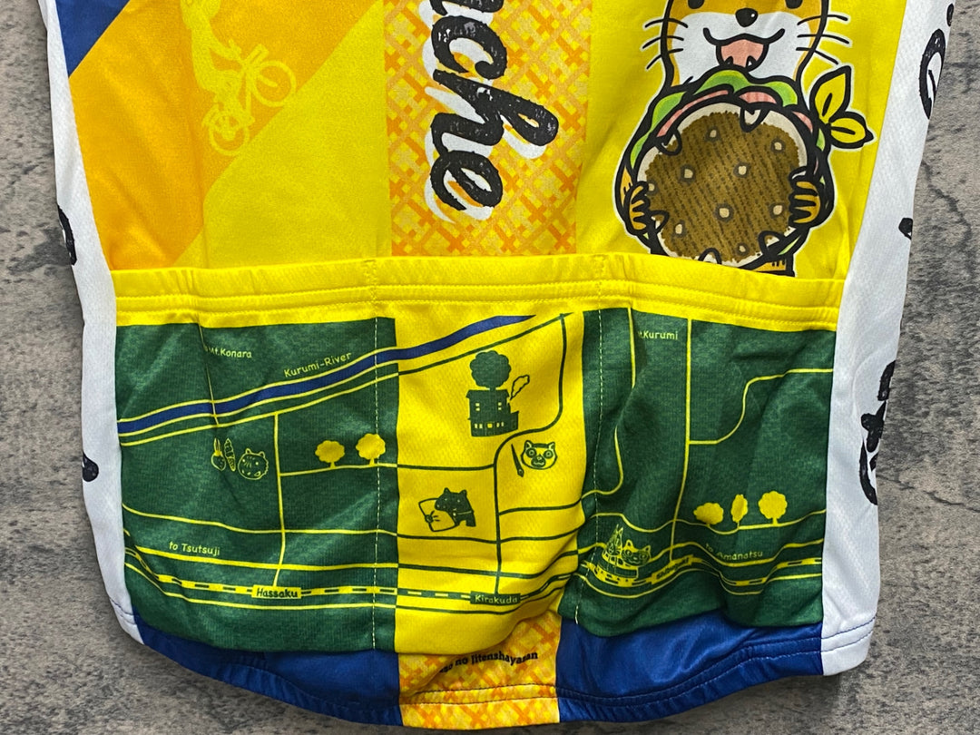 JJ251 サンボルト SUNVOLT 半袖 サイクルジャージ 青 緑 M かわうその自転車屋さん