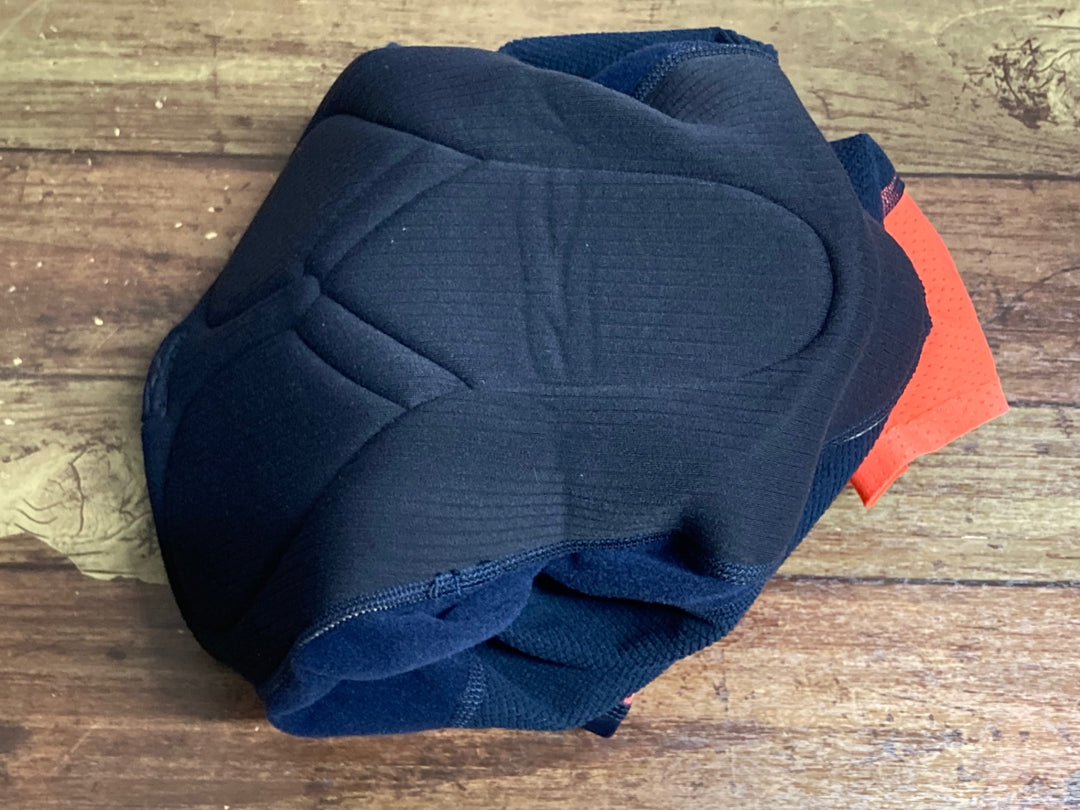 JE269 ラファ Rapha SOUPLESSE WINTER TIGHTS WITH PAD ビブタイツ ダークネイビー オレンジ レディース XXS 裏起毛