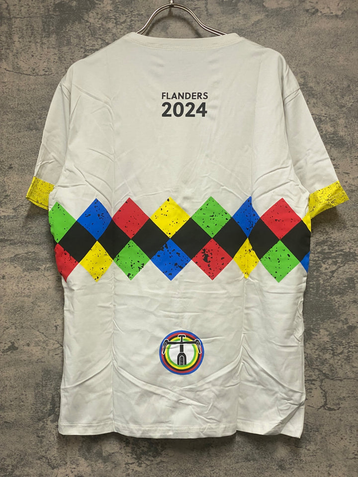 KC582 サンティーニ Santini 2024 Uci Gravel World Championships - T-shirt Tシャツ 白 L