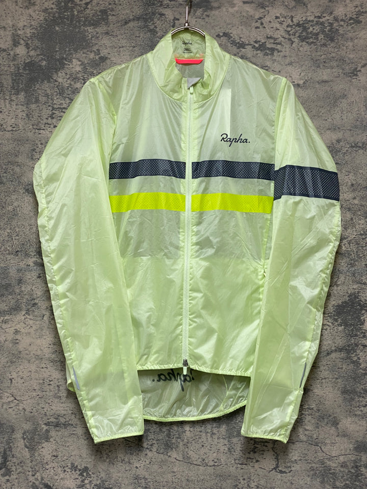 KG835 ラファ Rapha WOMEN’S BREVET WIND JACKET 長袖 ウインドブレイカー 黄緑 S レディース