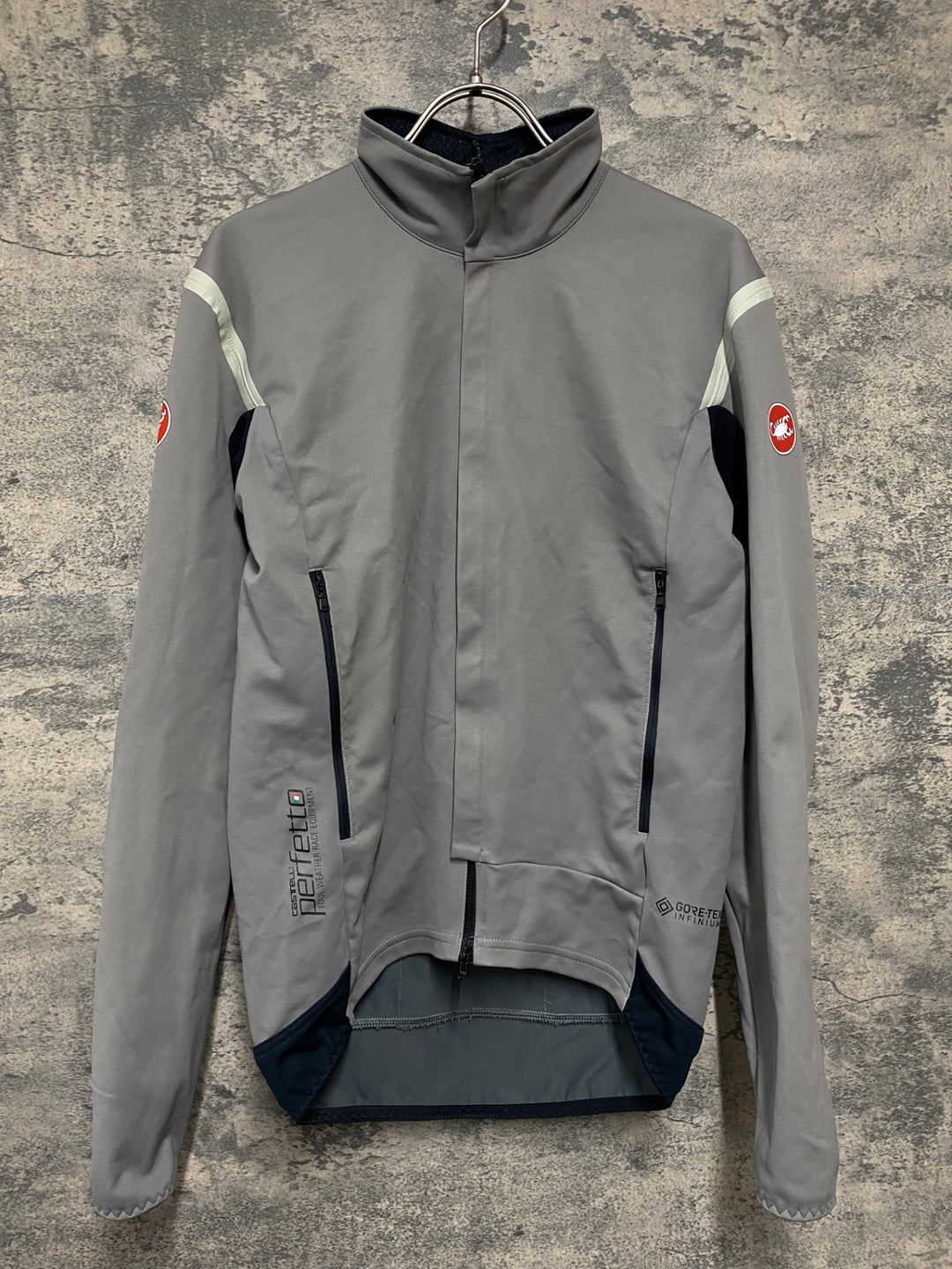 KB699 カステリ CASTELLI ROSSO CORSA Perfetto RoS 2 GORE-TEX Infinium Windstopper 長袖 サイクルジャケット シェル グレー M
