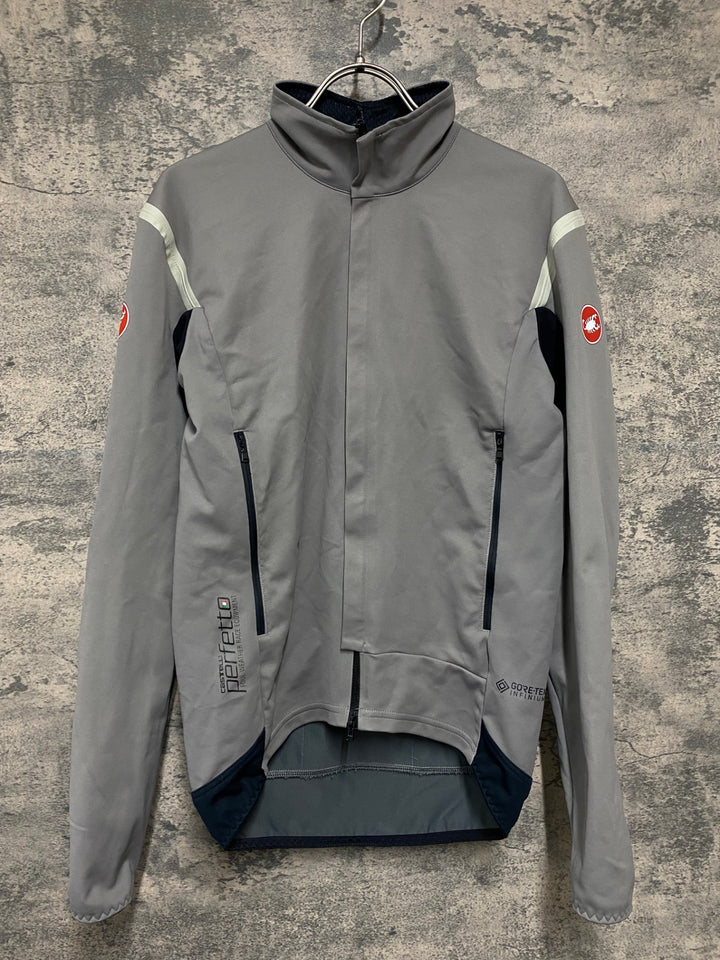 KB699 カステリ CASTELLI ROSSO CORSA Perfetto RoS 2 GORE-TEX Infinium Windstopper 長袖 サイクルジャケット シェル グレー M