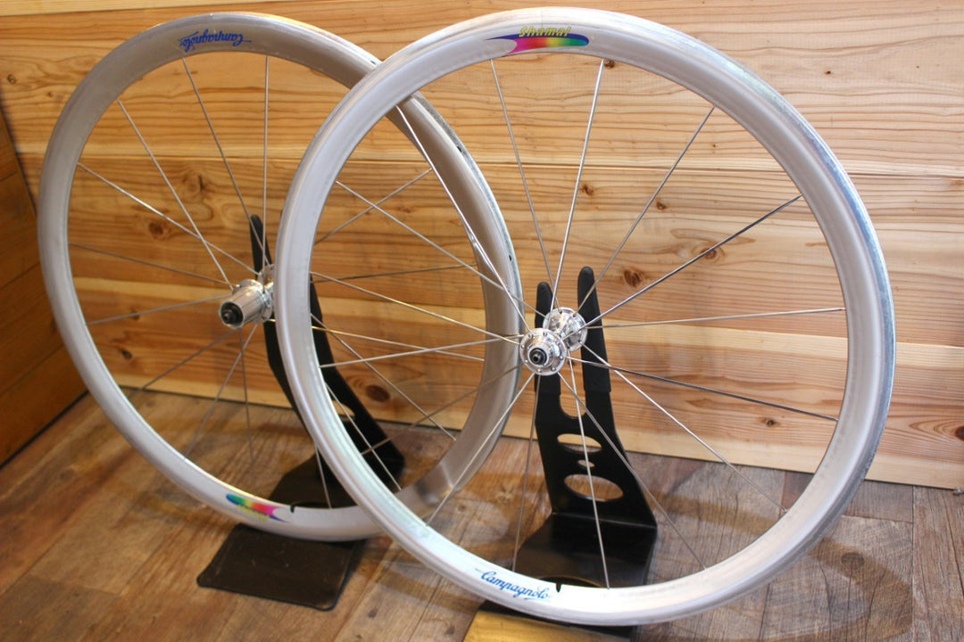 カンパニョーロ Campagnolo シャマル SHAMAL 1st アルミ チューブラー ホイールセット カンパ8S 銀シャマル 【名古屋店】