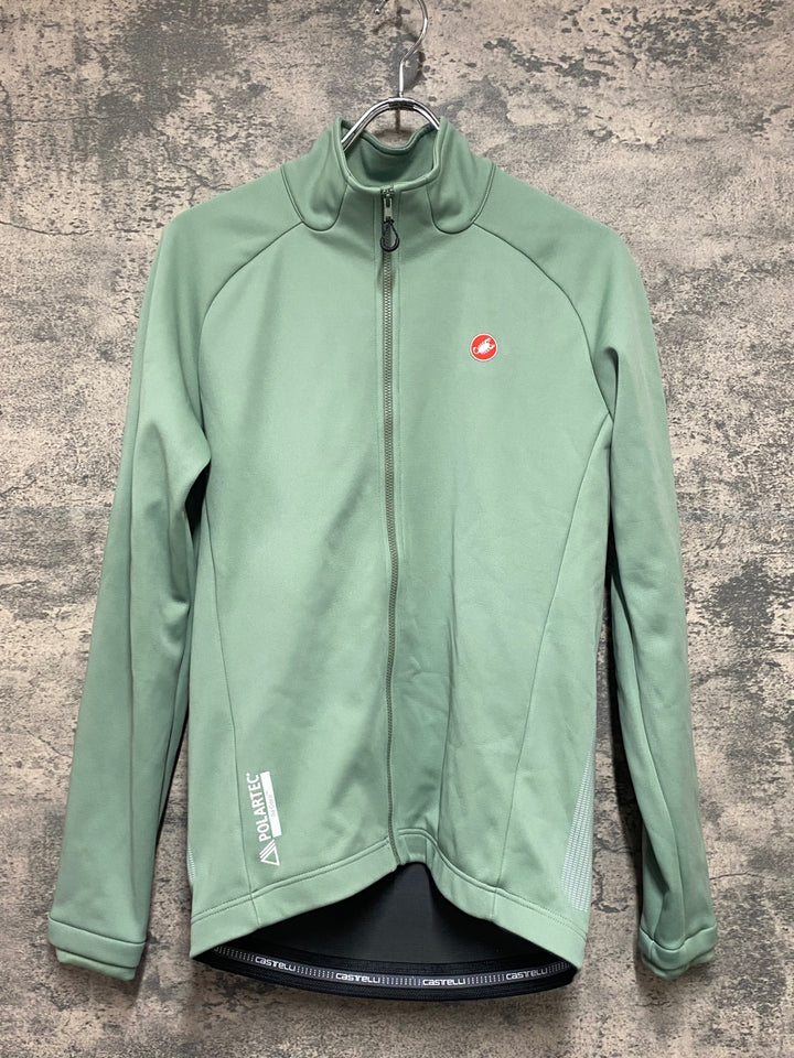 KP313 カステリ CASTELLI POLARTEC AirCore 長袖 サイクルジャケット ライトグリーン L 裏起毛