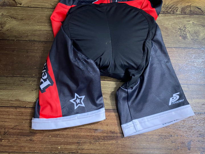 KF467 グッドスマイルレーシング GSR Gear 半袖 サイクルジャージ レーサーパンツ セット 黒 赤 XS 痛ジャージ PeRSONA5